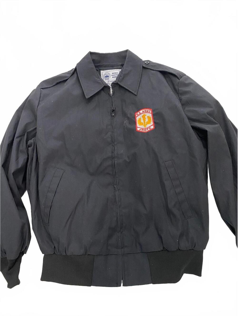 Defense Logistics Agency U.S. Army JROTC Black Windbreaker Jacket Medium